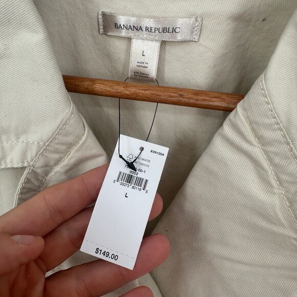 BANANA REPUBLIC NWT Trench Dress in Transition Cream White // L - Picture 6 of 11